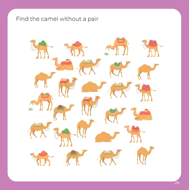 Egypt book game: find the camel without a pair