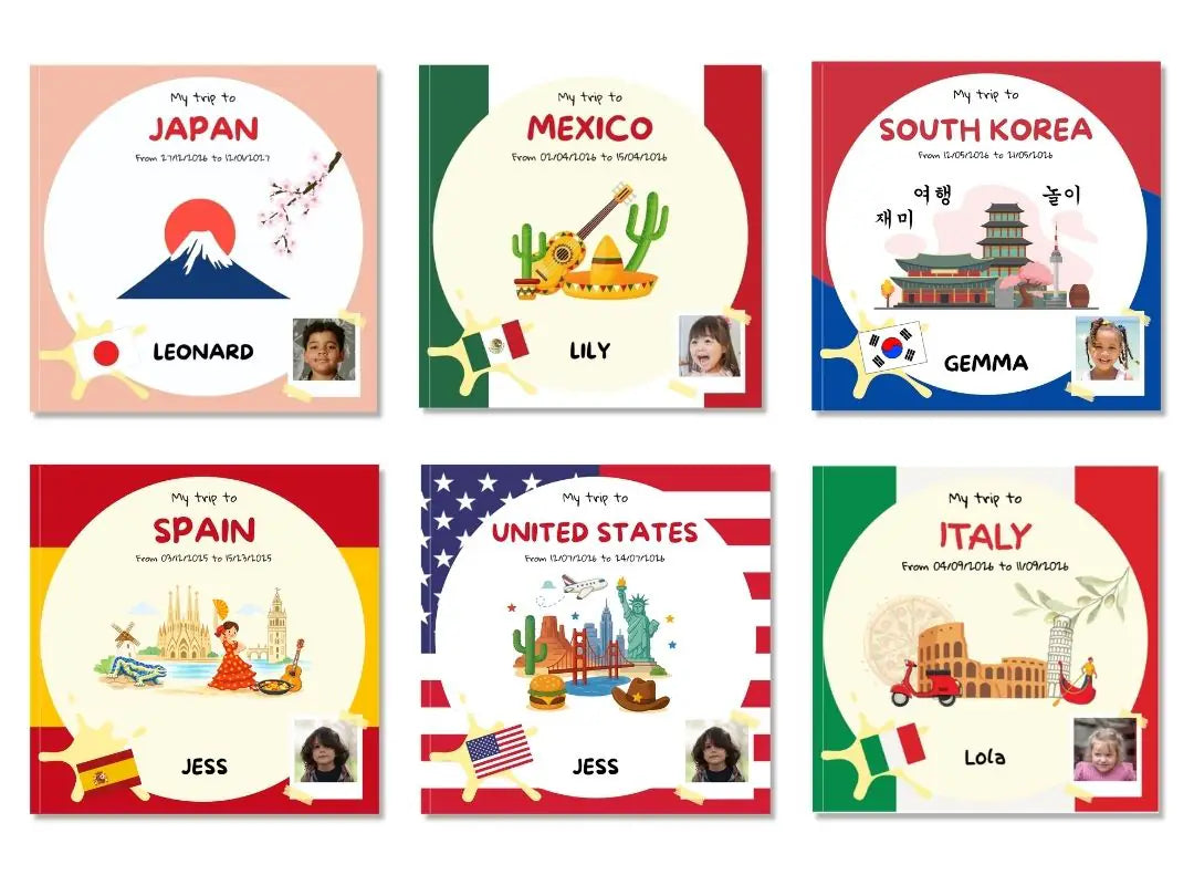 Mini Travel Book covers for several countries